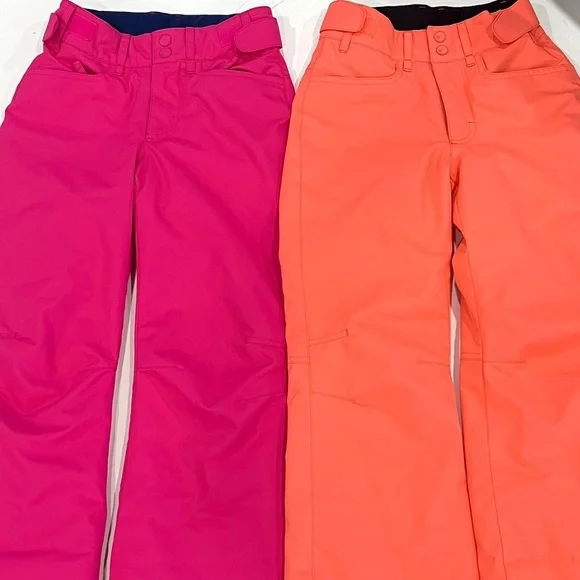 Roxy Girls Pink and Orange Water Resident Ski Pants Size 8 - Picture 2 of 9